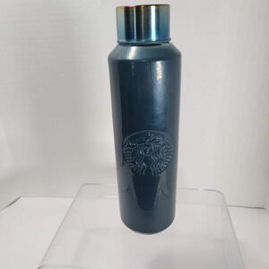 Starbucks Recycled Glass Water‎ Bottle 22oz Blue/Green Iridescent SPAIN